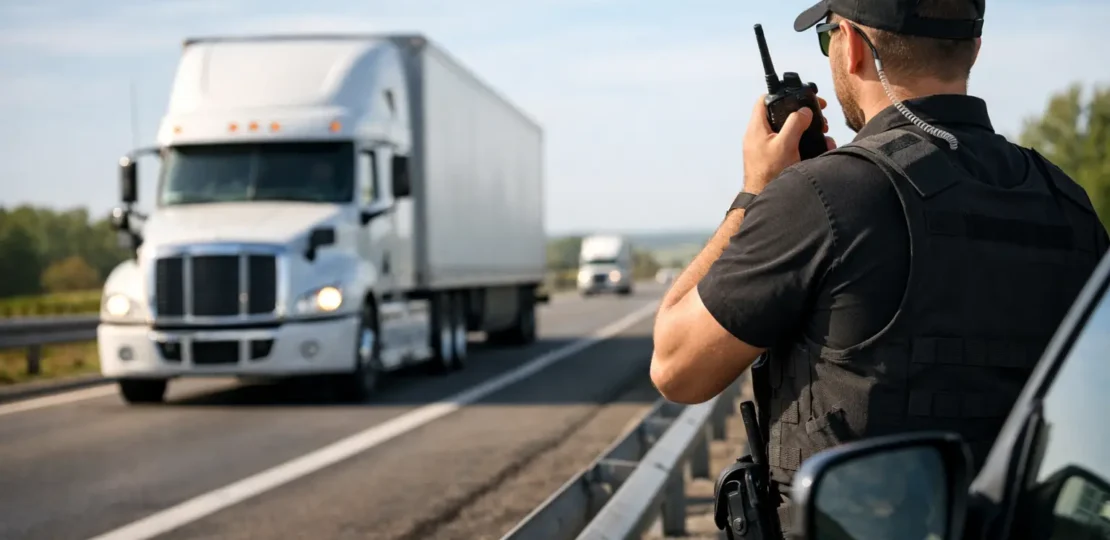 Transporte rodoviário com segurança real